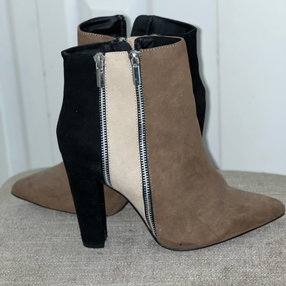 Stylish Black and Brown Ankle Boots
